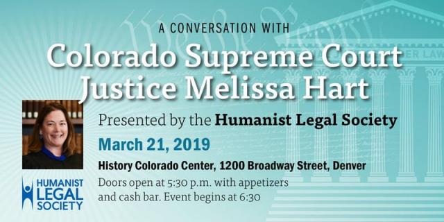 Colorado Supreme Court Justice at Humanist Legal Society meeting